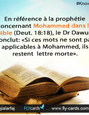 En Référence À La Prophétie Concernant Mohammed Dans La Bible (Deut. 18:18), Le Dr Dawud Conclut: «Si Ces Mots Ne Sont Pas Applicables À Mohammed, Ils Restent  Lettre Morte».