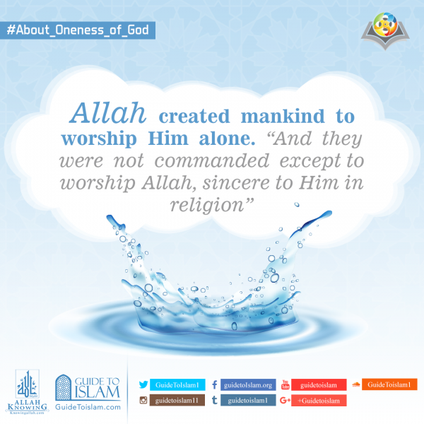 Allah created mankind to worship Him alone